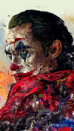 Eerie Joker Painting With Piercing Eyes Wallpaper