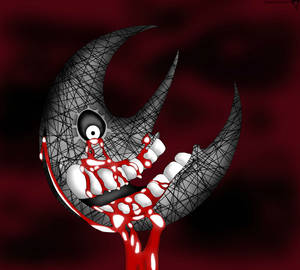 Eerie Red Soul Eater Moon Illuminating The Night Sky Wallpaper