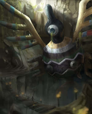 Eerie Sigilyph Graphic Wallpaper