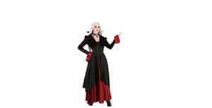 Eerie Vampire Costume With Red Accents Wallpaper