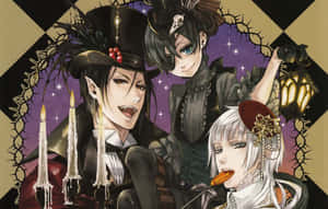 Eerie Vampire Costumes For Halloween Wallpaper