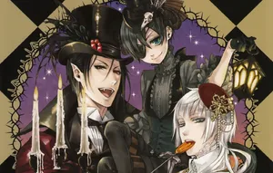 Eerie Vampire Costumes For Halloween Wallpaper
