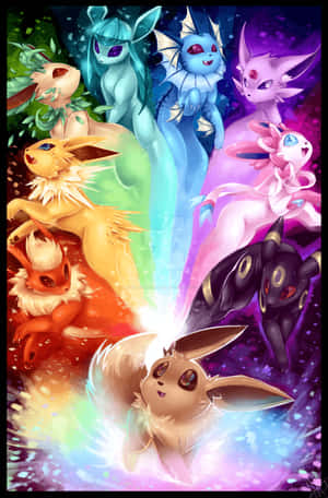 Eeveelutions Colorful Art Wallpaper