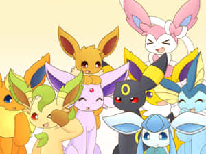 Eeveelutions Pokemon Cartoon Wallpaper