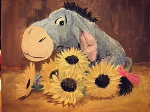 Eeyore Sunflower Art Wallpaper