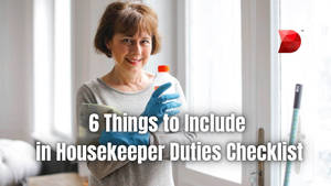 Efficient Housekeeper Completing Daily Tasks Wallpaper