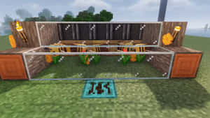 Efficient Minecraft Farming In Action Wallpaper