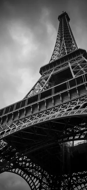 Eiffel Tower Worm’s Eye View Dark Screen Wallpaper