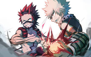 Eijiro Kirishima And Bakugo Digital Drawing Wallpaper