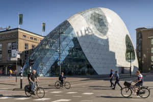 Eindhoven Blob Architecture Cyclists Pedestrians Wallpaper