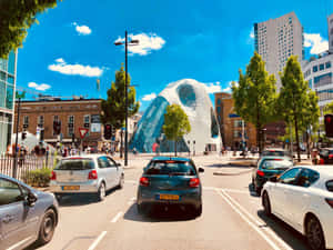 Eindhoven Cityscapewith Blob Architecture Wallpaper