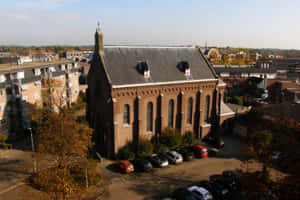 Eindhoven Historical Building Aerial View Wallpaper