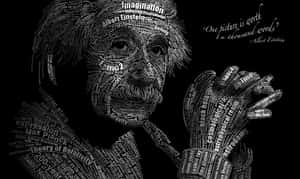 Einstein Word Art Portrait Wallpaper