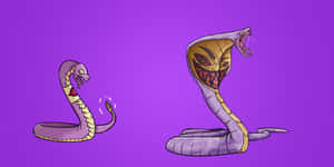 Ekans And Arbok On Violet Background Wallpaper