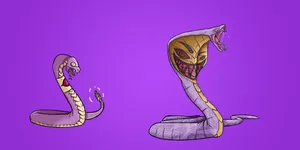 Ekans And Arbok On Violet Background Wallpaper