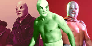 El Santo Legendary Luchador Trio Wallpaper