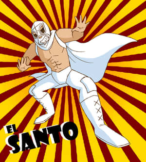 El Santo Luchador Illustration Wallpaper