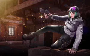 Ela R6: Stealthy Warrior In Action Wallpaper