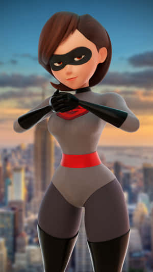 Elastigirl Hero Pose Incredibles Wallpaper