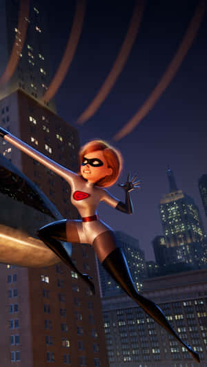 Elastigirl Heroic Nighttime Action Wallpaper