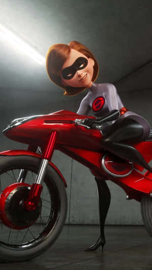 Elastigirl On Motorcycle Incredibles Wallpaper