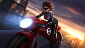 Elastigirl Sunset Motorcycle Chase Wallpaper