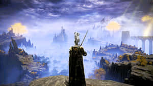 Elden Ring Warrior Overlooking Lands Between Wallpaper