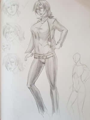 Electra From Cowboy Bebop Standing Fiercely In A Cityscape Wallpaper