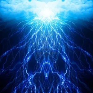 Electric Blue Blazing Lightning Wallpaper