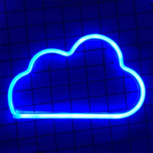 Electric Blue Neon Cloud Wallpaper