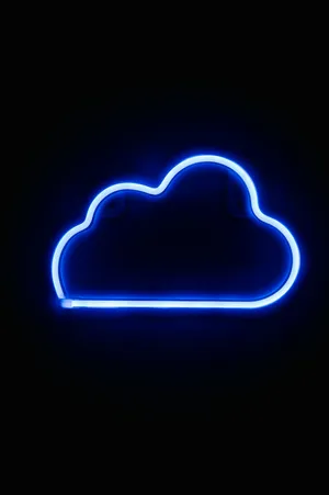 Electric Blue Neon Cloud Wallpaper