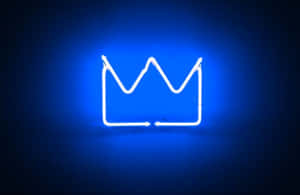 Electric Blue Neon Crown Wallpaper