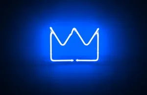 Electric Blue Neon Crown Wallpaper