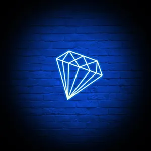 Electric Blue Neon Diamond Wall Art Wallpaper