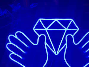 Electric Blue Neon Diamondand Hands Wallpaper