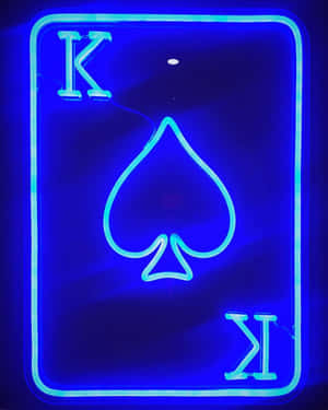 Electric Blue Neon Kingof Spades Wallpaper