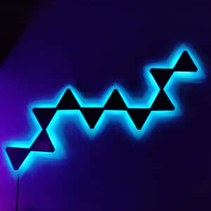 Electric Blue Neon Light Art Wallpaper
