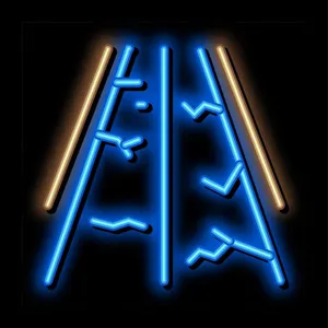 Electric Blue Neon Lines Art Wallpaper