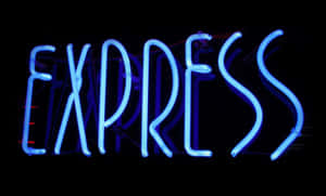 Electric Blue Neon Sign Express Wallpaper