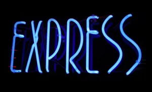 Electric Blue Neon Sign Express Wallpaper