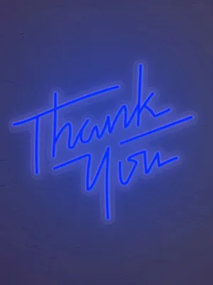 Electric Blue Neon Sign Thank You Wallpaper