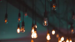Electric Bulbs Hanging From The Ceiling Wallpaper