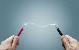 Electric Current Charge Between Two Cables Wallpaper