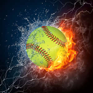 Electric Fire Softball Aesthetic Wallpaper