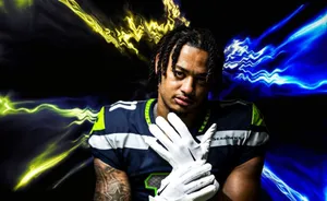 Electric Football Player Portrait Wallpaper