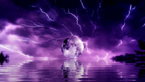 Electric Purple Moonlight Reflection Wallpaper