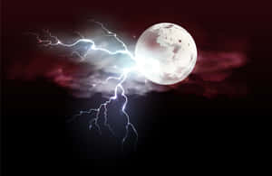 Electrifying_ Moon_and_ Lightning_ Storm Wallpaper