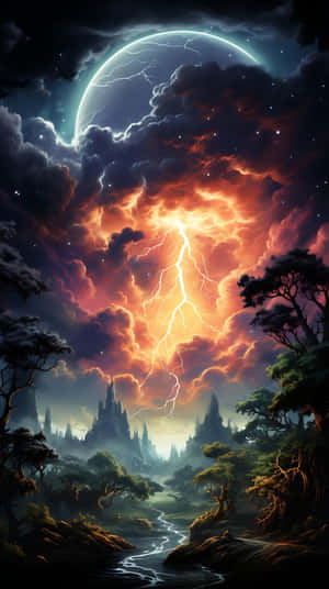 Electrifying_ Night_ Sky_ Artwork Wallpaper