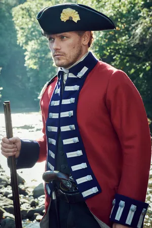 Elegance And Style In A Red Coat Wallpaper