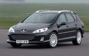Elegance On Wheels: Peugeot 407 In An Open Road Wallpaper